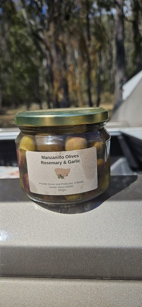 Rosemary and Garlic olives, 300g jar, Rocklee Grove