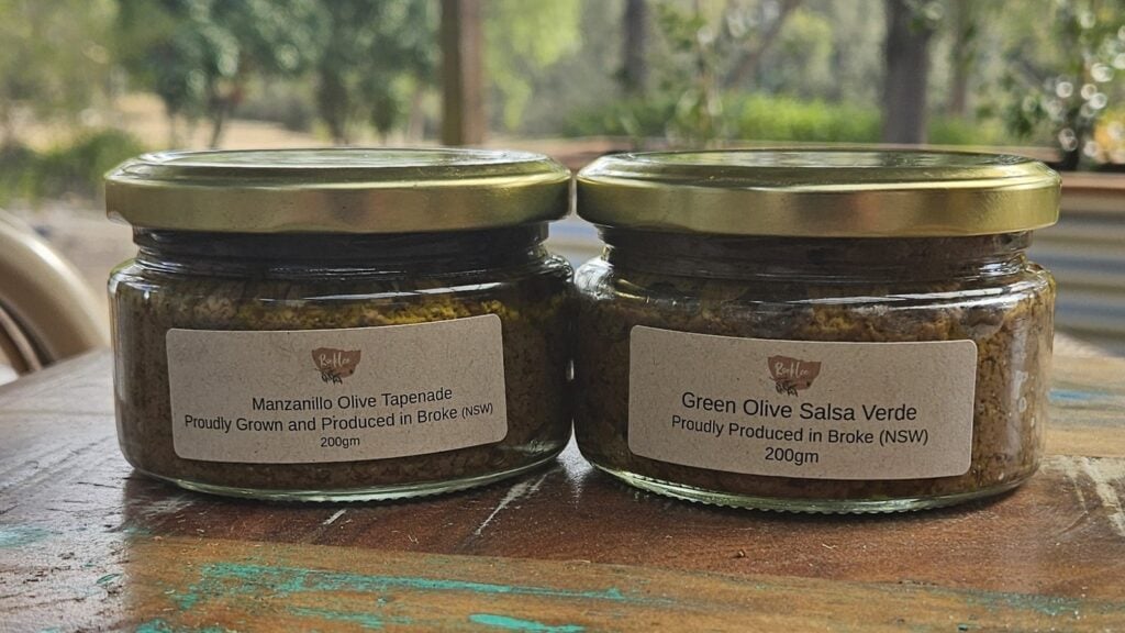 Manzanillo Black Olive Tapenade and Green Olive Salsa Verde, 200g jars, Rocklee Grove